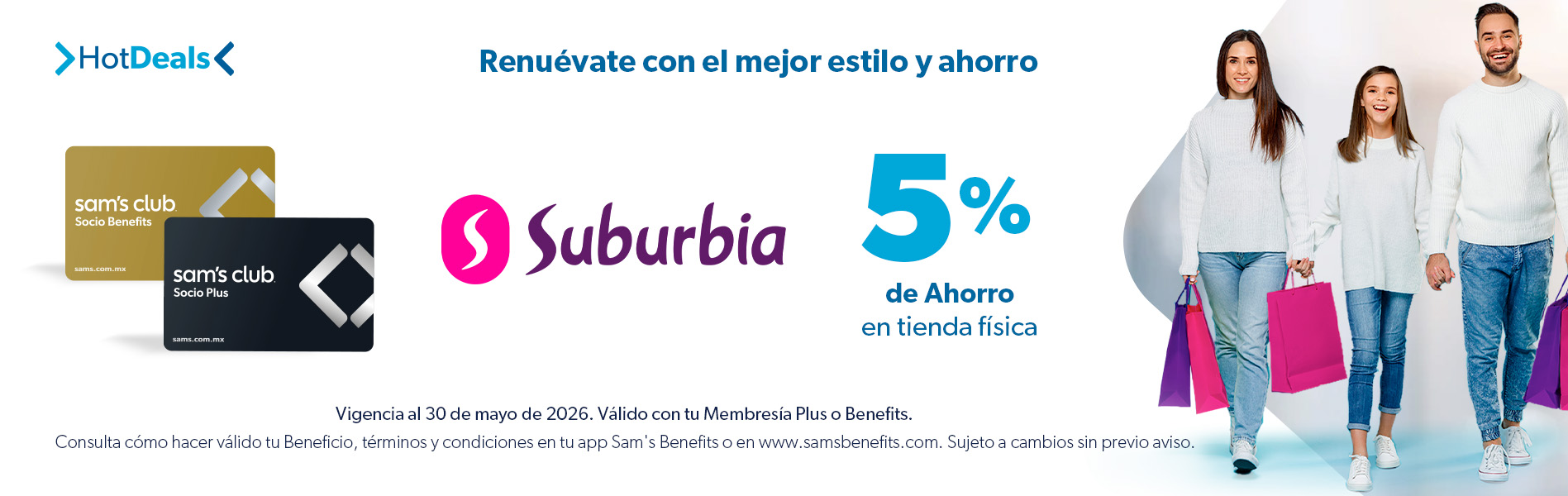 Sam's Club samsclub samsbenefits hazte socio cine viajes hot deals restaurantes educacion ropa accesorio mascotas salud entretenimiento fitness puntos